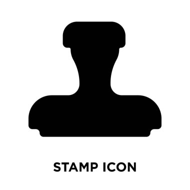 Beyaz arka plan, logo şeffaf arka plan, damga işareti kavramı üzerinde izole damga simge vektör siyah sembol dolu