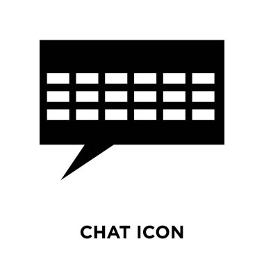 Beyaz arka plan, logo şeffaf arka plan, sohbet işareti kavramı üzerinde izole sohbet simge vektör siyah sembol dolu