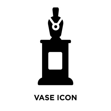 Beyaz arka plan, logo şeffaf arka plan, vazo işareti kavramı üzerinde izole vazo simge vektör siyah sembol dolu