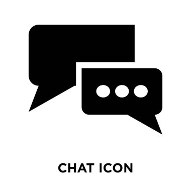 Beyaz arka plan, logo şeffaf arka plan, sohbet işareti kavramı üzerinde izole sohbet simge vektör siyah sembol dolu