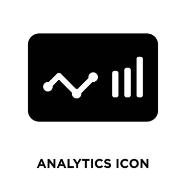Beyaz arka plan, logo şeffaf arka plan, Analytics işareti kavramı üzerinde izole analytics simge vektör siyah sembol dolu