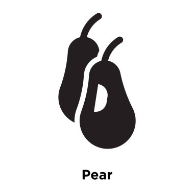 Beyaz arka plan, logo şeffaf arka plan armut işareti kavramı üzerinde izole armut simge vektör siyah sembol dolu