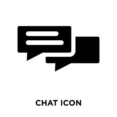 Beyaz arka plan, logo şeffaf arka plan, sohbet işareti kavramı üzerinde izole sohbet simge vektör siyah sembol dolu