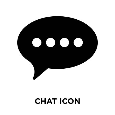 Beyaz arka plan, logo şeffaf arka plan, sohbet işareti kavramı üzerinde izole sohbet simge vektör siyah sembol dolu