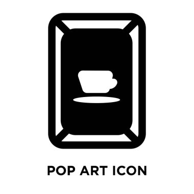Beyaz arka plan, logo şeffaf arka plan, Pop art işareti kavramı üzerinde izole pop sanat simge vektör siyah sembol dolu