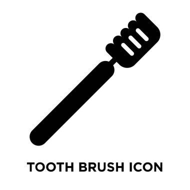 Beyaz arka plan, logo şeffaf arka plan, diş fırça işareti kavramı üzerinde izole diş fırçası simge vektör siyah sembol dolu