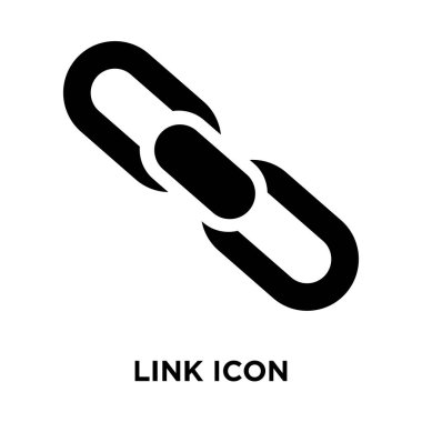 Beyaz arka plan, logo şeffaf arka plan bağlantı işareti kavramı üzerinde izole bağlantı simge vektör siyah sembol dolu