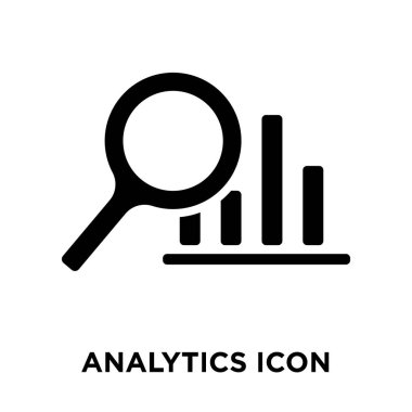 Beyaz arka plan, logo şeffaf arka plan, Analytics işareti kavramı üzerinde izole analytics simge vektör siyah sembol dolu