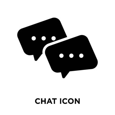 Beyaz arka plan, logo şeffaf arka plan, sohbet işareti kavramı üzerinde izole sohbet simge vektör siyah sembol dolu