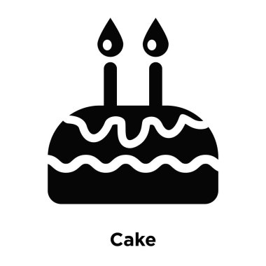 Beyaz arka plan, logo şeffaf arka plan, pasta işareti kavramı üzerinde izole kek simge vektör siyah sembol dolu