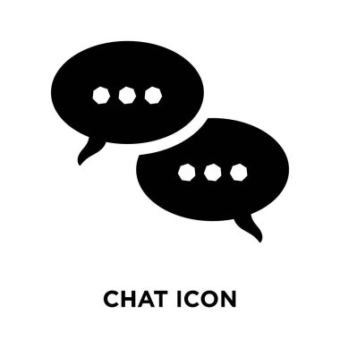 Beyaz arka plan, logo şeffaf arka plan, sohbet işareti kavramı üzerinde izole sohbet simge vektör siyah sembol dolu