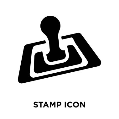 Beyaz arka plan, logo şeffaf arka plan, damga işareti kavramı üzerinde izole damga simge vektör siyah sembol dolu