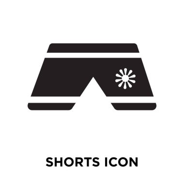 Beyaz arka plan, logo şeffaf arka plan, şort işareti kavramı üzerinde izole şort simge vektör siyah sembol dolu