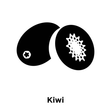 Beyaz arka plan, logo şeffaf arka plan, kivi işareti kavramı üzerinde izole kivi simge vektör siyah sembol dolu