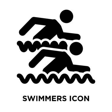 Beyaz arka plan, logo şeffaf arka plan, yüzücüler işareti kavramı üzerinde izole yüzücüler simge vektör siyah sembol dolu