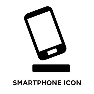 Beyaz arka plan, logo şeffaf arka plan, tabelada Smartphone kavramı üzerinde izole Smartphone simge vektör siyah sembol dolu