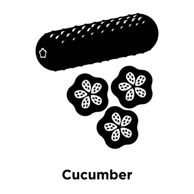 Beyaz arka plan, logo şeffaf arka plan, salatalık işareti kavramı üzerinde izole salatalık simge vektör siyah sembol dolu