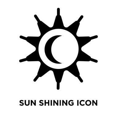 Beyaz arka plan üzerinde izole simge vektör parlayan güneş işareti şeffaf arka plan üzerinde parlayan güneş kavramı logo dolu siyah sembolü