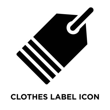 Beyaz arka plan, logo şeffaf arka plan elbise etiket işareti kavramı üzerinde izole elbise etiket simge vektör siyah sembol dolu