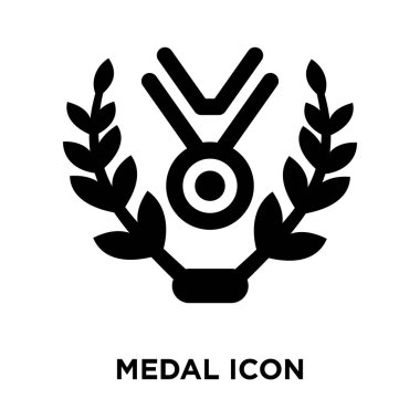 Beyaz arka plan, logo şeffaf arka plan, madalya işareti kavramı üzerinde izole madalya simge vektör siyah sembol dolu