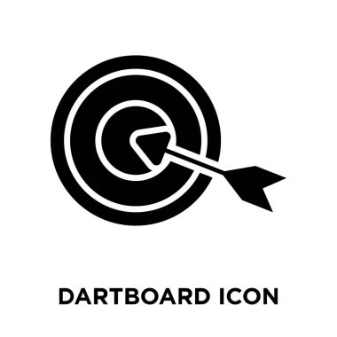 Beyaz arka plan, logo şeffaf arka plan, tabelada dart tahtası kavramı üzerinde izole dart tahtası simge vektör siyah sembol dolu