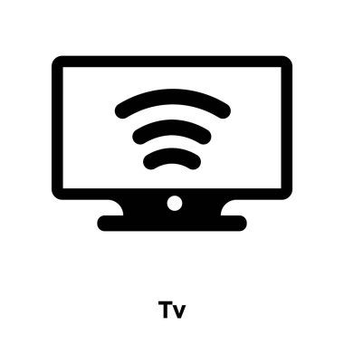 Beyaz arka plan, logo şeffaf arka plan, Tv işareti kavramı üzerinde izole Tv simge vektör siyah sembol dolu