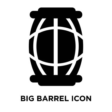 Beyaz arka plan, logo şeffaf arka plan, büyük varil işareti kavramı üzerinde izole büyük varil simge vektör siyah sembol dolu