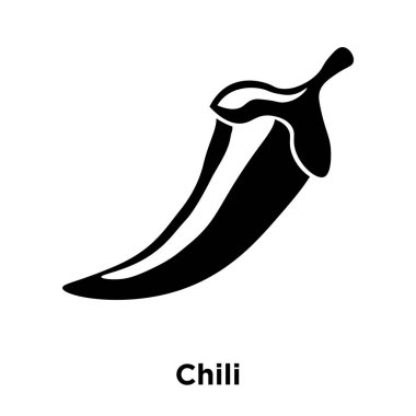 Beyaz arka plan, logo şeffaf arka plan, Chili işareti kavramı üzerinde izole chili simge vektör siyah sembol dolu