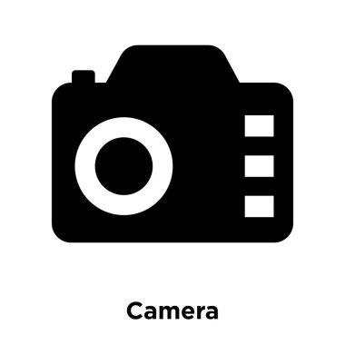 Beyaz arka plan, logo şeffaf arka plan, kamera işareti kavramı üzerinde izole kamera simge vektör siyah sembol dolu