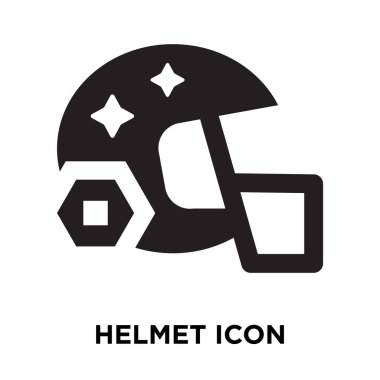 Beyaz arka plan, logo şeffaf arka plan, tabelada kask kavramı üzerinde izole kask simge vektör siyah sembol dolu