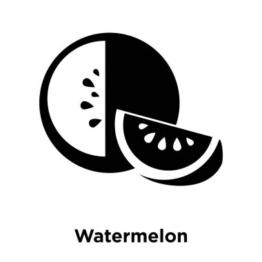 Beyaz arka plan, logo şeffaf arka plan, karpuz işareti kavramı üzerinde izole karpuz simge vektör siyah sembol dolu