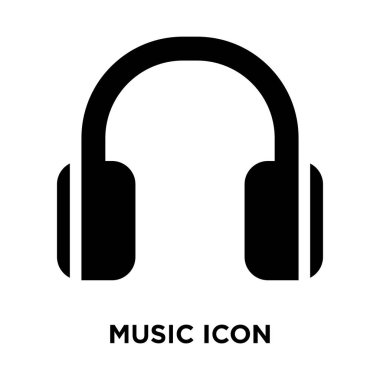 Beyaz arka plan, logo şeffaf arka plan, müzik işareti kavramı üzerinde izole müzik simge vektör siyah sembol dolu
