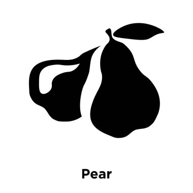 Beyaz arka plan, logo şeffaf arka plan armut işareti kavramı üzerinde izole armut simge vektör siyah sembol dolu