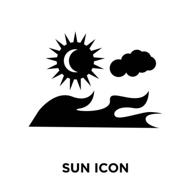 Beyaz arka plan, logo şeffaf arka plan, güneş işareti kavramı üzerinde izole güneş simge vektör siyah sembol dolu
