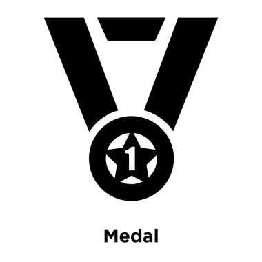 Beyaz arka plan, logo şeffaf arka plan, madalya işareti kavramı üzerinde izole madalya simge vektör siyah sembol dolu