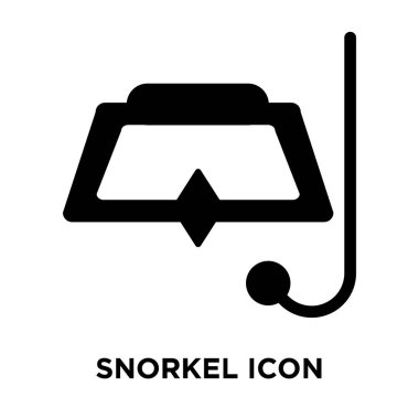 Beyaz arka plan, logo şeffaf arka plan, şnorkel işareti kavramı üzerinde izole şnorkel simge vektör siyah sembol dolu