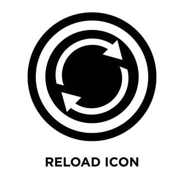 Beyaz arka plan, logo şeffaf arka plan, yeniden işareti kavramı üzerinde izole yeniden yükle simge vektör siyah sembol dolu