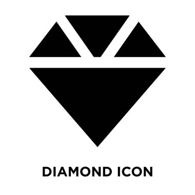 Beyaz arka plan, logo şeffaf arka plan, elmas işareti kavramı üzerinde izole elmas simge vektör siyah sembol dolu