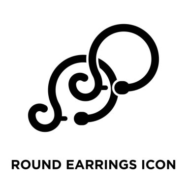 Yuvarlak küpe simge vektör, beyaz arka plan üzerinde izole yuvarlak küpe kavramı logo şeffaf arka plan, dolgulu siyah sembolü imzalamak