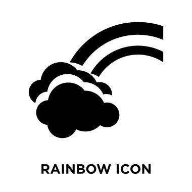 Beyaz arka plan, logo şeffaf arka plan, gökkuşağı işareti kavramı üzerinde izole gökkuşağı simge vektör siyah sembol dolu