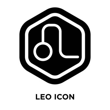 Beyaz arka plan, logo şeffaf arka plan, Leo işareti kavramı üzerinde izole Leo simge vektör siyah sembol dolu