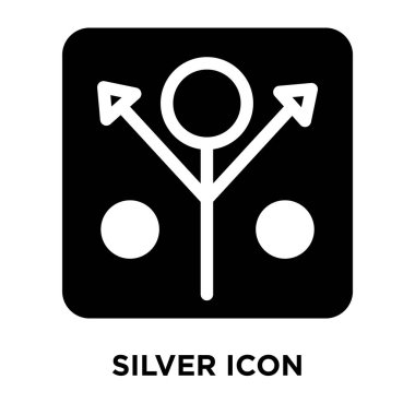 Gümüş simge vektör izole üzerinde beyaz arka plan, gümüş kavramı logo şeffaf arka plan, dolgulu siyah sembolü imzalamak