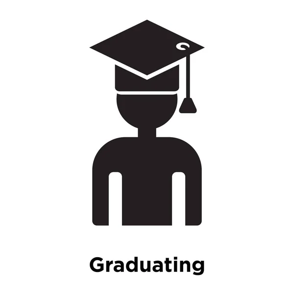 毕业后图标向量被隔离在白色背景上 标志概念的毕业标志在透明背景 实心黑色符号 — 图库矢量图片