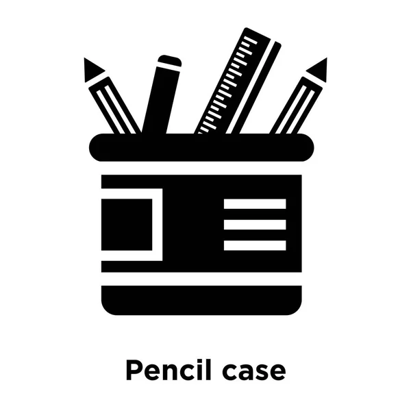 Pencil case icon vector isolated on white background, logo concept of Pencil case sign on transparent background, filled black symbol
