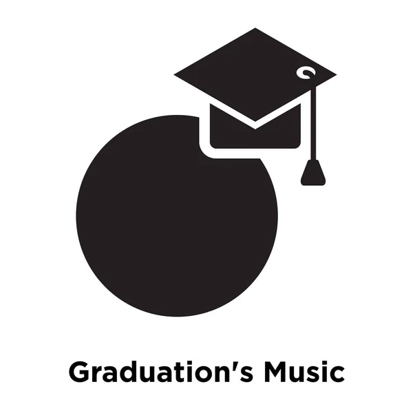 Graduation Music Vector Icono Aislado Sobre Fondo Blanco Concepto Logotipo — Vector de stock