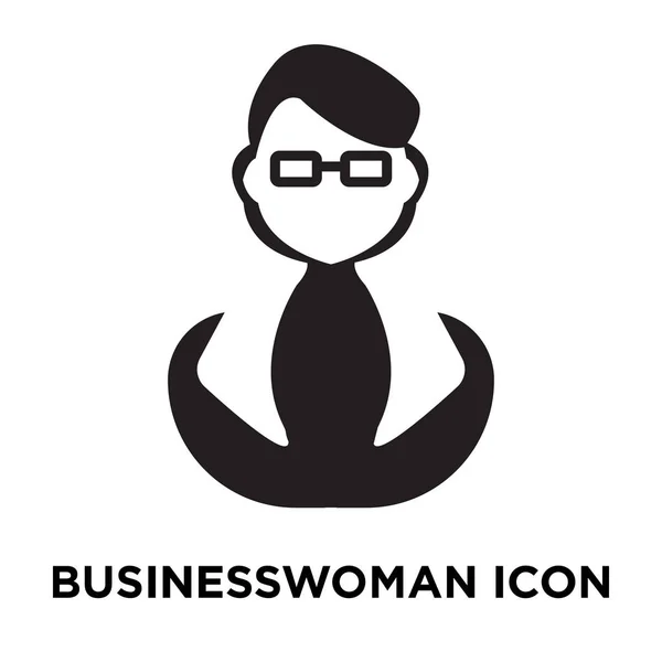 Vector Icono Mujer Negocios Aislado Sobre Fondo Blanco Concepto Logotipo — Vector de stock
