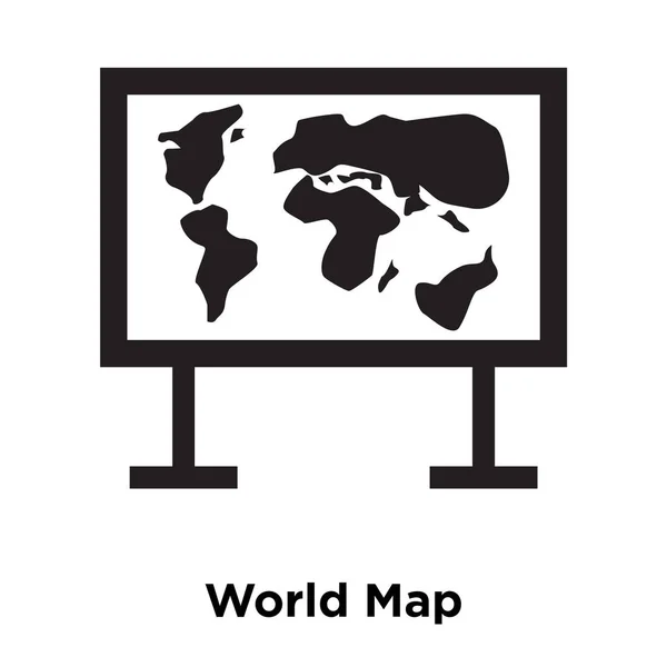 Mapa Del Mundo Icono Vector Aislado Sobre Fondo Blanco Logotipo — Vector de stock