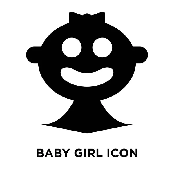 赤ちゃん女の子アイコン ベクトル白い背景に分離された 透明な背景 塗りつぶし黒シンボル サインオン赤ちゃん女の子のロゴのコンセプト — ストックベクタ