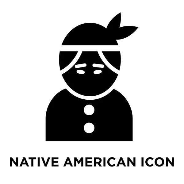 Native American Icon Vector Isolated White Background Logo Concept Native — Stock Vector