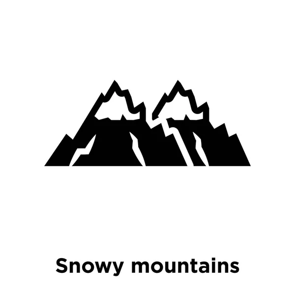 雪山图标矢量在白色背景下分离 雪山标志概念在透明背景上签名 填充黑色符号 — 图库矢量图片